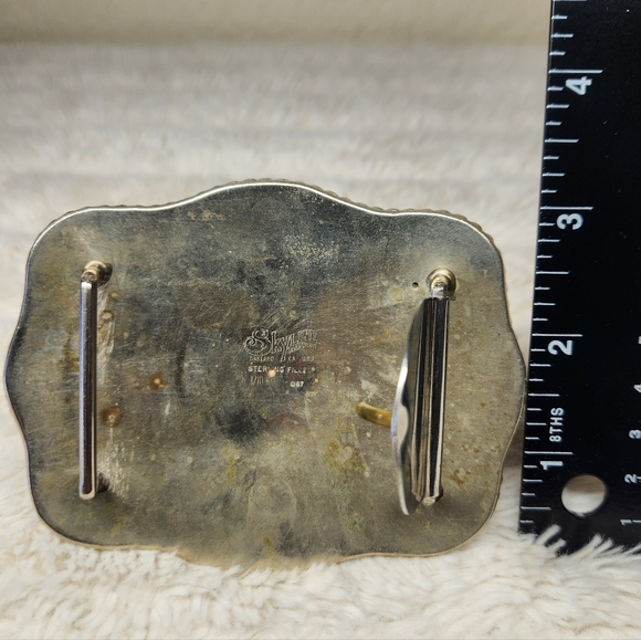 Vintage Skyline Sterling Filled Overlay 1/10 10K Silver & Gold Belt Buckle - Picture 6 of 7